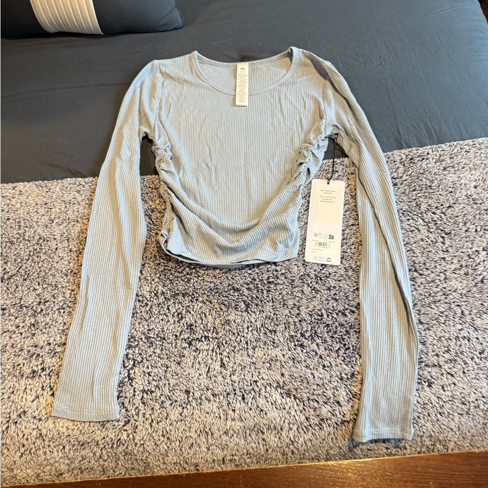 ALO Yoga Light Blue Long Sleeve Tee